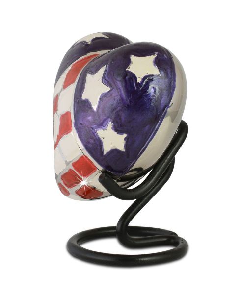 Heart With Flag Metal Keepsake