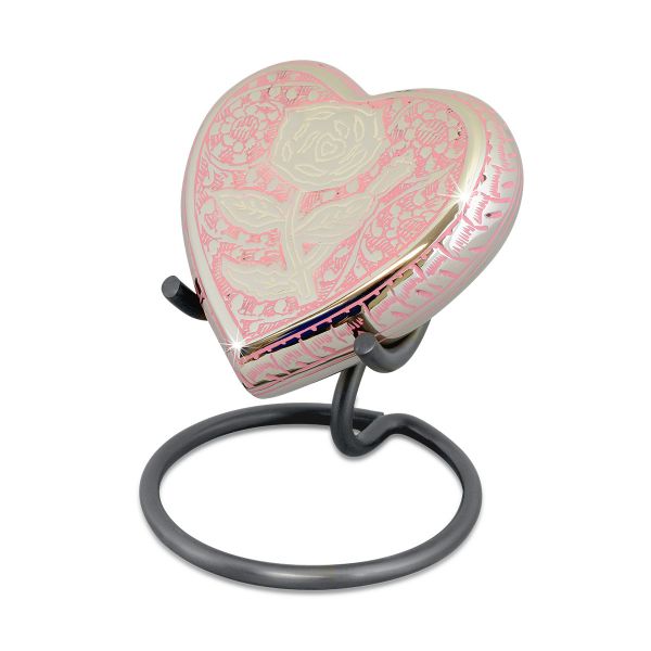 Butterflies Pink Flower Heart Keepsake