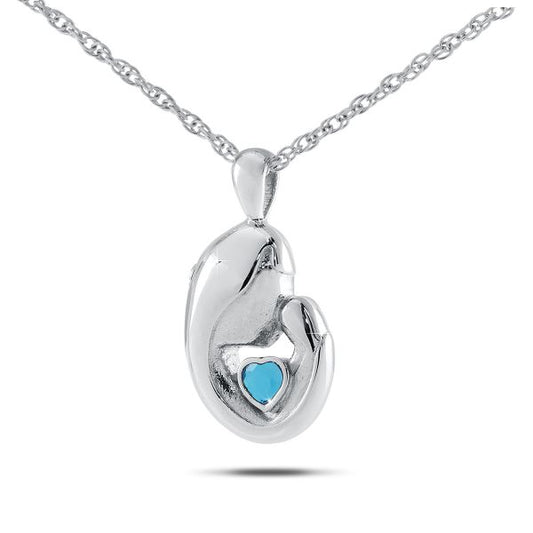 December w/ Blue Topaz Sterling Silver Keepsake